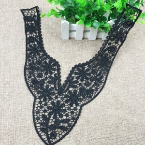 Elegantní dámské DIY černé květinové krajkové výstřih límec nášivka tkanina pro šaty